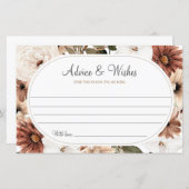 Carte de conseil de Fête des mariées Boho Fall (Devant / Derrière)