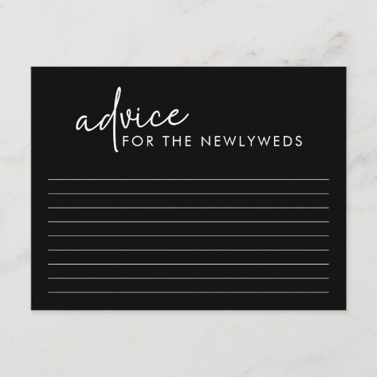 Carte de conseil de Fête des mariées de script min (Devant)