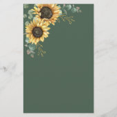 Carte de conseil de Fête des mariées de tournesol  (Dos)