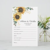 Carte de conseil de Fête des mariées de tournesol  (Debout devant)