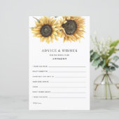 Carte de conseil de Fête des mariées de tournesol (Debout devant)