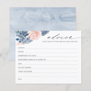 Carte de conseil de Fête des mariées Dusty Blue Bo