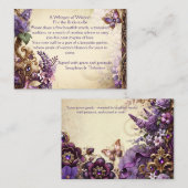 Carte de conseil de jardin Wisteria | Mariée viole (Devant / Derrière)
