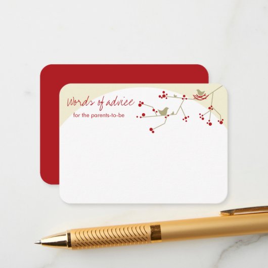 Carte de conseil de jeu pour la famille des oiseau (Devant/Arrière en situation)