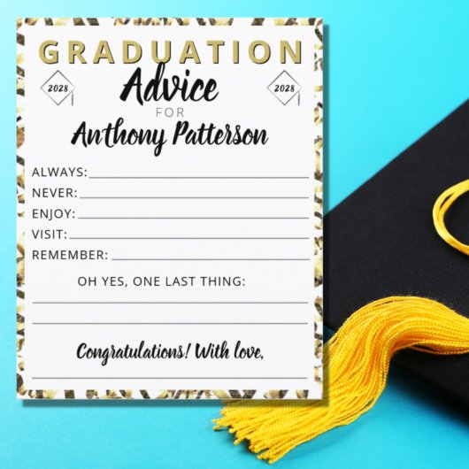 Carte de conseil de la fête de graduation Confetti