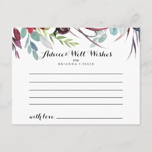 Carte de conseil de Mariage de luxe Whimsical Boho (Devant)