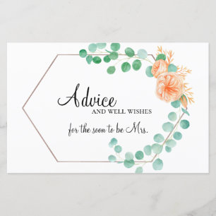Carte de conseil de mariée à la pêche verte Eucaly