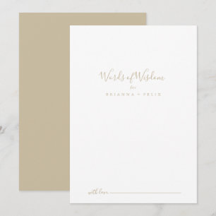 Carte de conseil de mots Mariages or de sagesse
