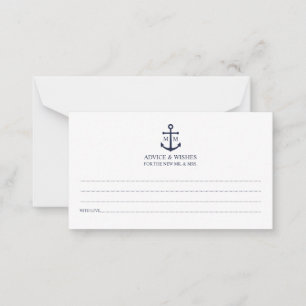 Carte de conseil des Mariages d'Ancre bleu marine