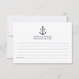 Carte de conseil des Mariages d'Ancre bleu marine