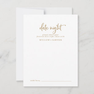 Carte de conseil d'idées de date de nuit Rustic Go