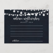 Carte de conseil du Mariage Rustic String Lights (Devant)
