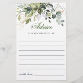 Carte de conseil écologique Eucalyptus Aquarelle (Devant)