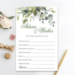Carte de conseil écologique Eucalyptus Aquarelle<br><div class="desc">Carte conseil Eucalyptus Aquarelle verte. Personnalisez avec la mariée le nom et la date de la douche. Pour plus de personnalisation,  cliquez sur le lien "customiser plus loin". Si vous avez besoin d'aide,  contactez-moi s'il vous plaît.</div>