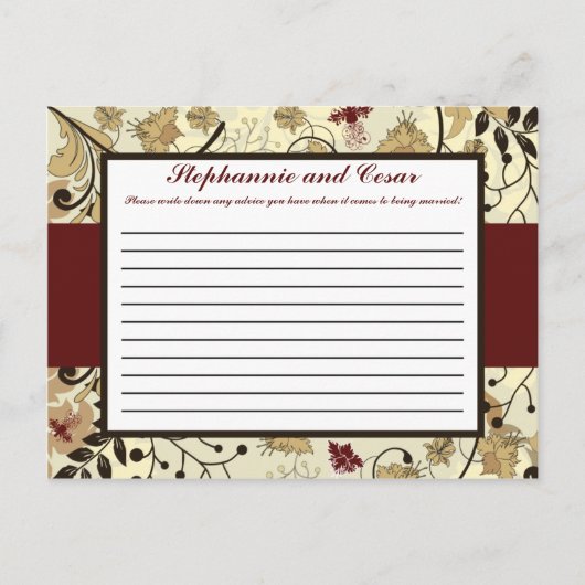 Carte de conseil écrit Automne Floral / Branches n (Devant)