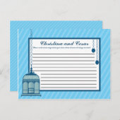 Carte de conseil écrit Birdcage/Blue Stripes cage (Devant / Derrière)