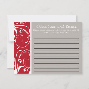 Carte de conseil écrit Crimson rouge/gris Bg blanc