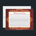 Carte de conseil écrit Lord Ganesha/Hindu Red Spir<br><div class="desc">Ces adorables Cartes de Conseils Écrits sont un complément parfait à tout Mariage. Il vous suffit de remettre ces cartes à vos invités, ainsi que des stylos Sharpie à pointe fine. Vos invités peuvent alors noter tous les conseils qu'ils ont pour la nouvelle mariée et mariée. Ils sont imprimés à...</div>