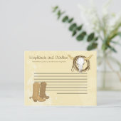 Carte de conseil écrit Mariage Cowboy (Debout devant)