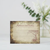 Carte de conseil écrit Mariage de l'arbre automnal (Debout devant)