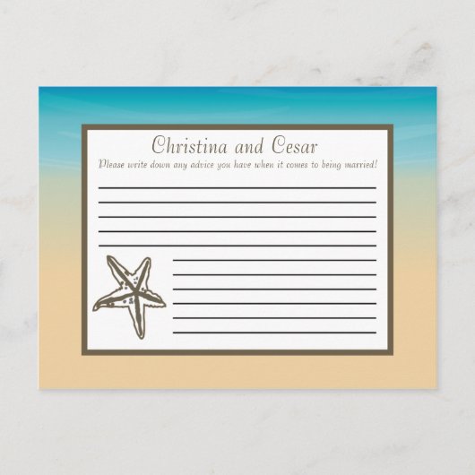 Carte de conseil écrit Ocean Beach Shore Seashells (Devant)