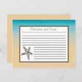 Carte de conseil écrit Ocean Beach Shore Seashells (Devant / Derrière)