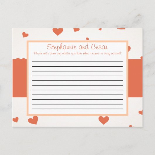 Carte de conseil écrit Pingouin Amour / Coeurs Pêc (Devant)