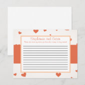 Carte de conseil écrit Pingouin Amour / Coeurs Pêc (Devant / Derrière)