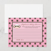 Carte de conseil écrit Pink Sock Monkey (Devant / Derrière)