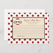 Carte de conseil écrit Red Sock Monkey (Devant / Derrière)