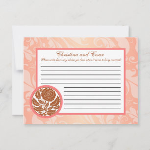Carte de conseil écrit Rose Brown sur flou rose