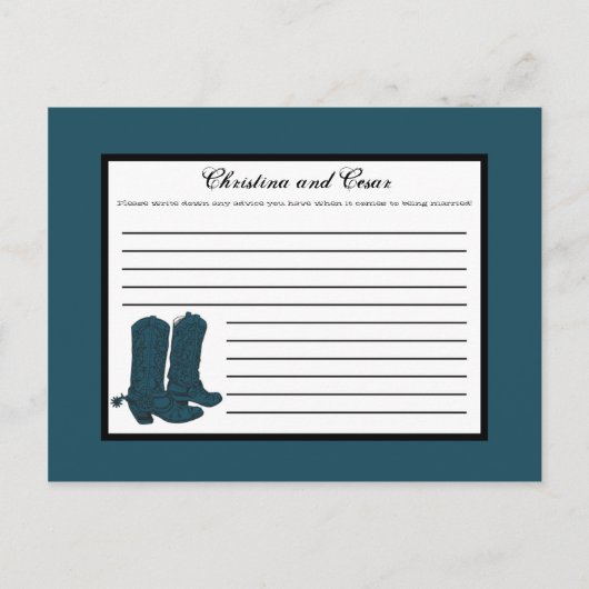 Carte de conseil écrit Western Blue Cowboy Boots s (Devant)
