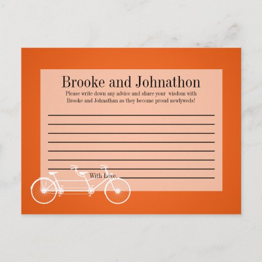 Carte de conseil écrit Whimsical Orange Double Vél (Devant)