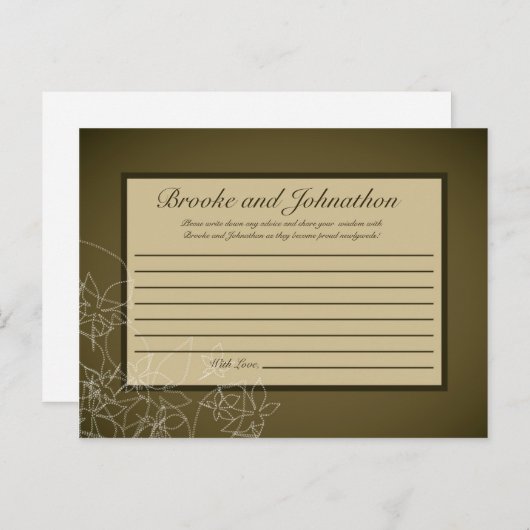 Carte de conseil écrite Automne Floral Automne Bro (Devant / Derrière)