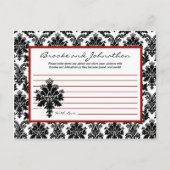 Carte de conseil écrite Black Red Damask Lace (Devant)