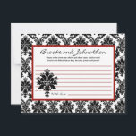 Carte de conseil écrite Black Red Damask Lace<br><div class="desc">Ces adorables cartes de conseil écrites sont un complément parfait à tout baby shower ou fête d'anniversaire. Il vous suffit de remettre ces cartes à vos invités, ainsi que des stylos Sharpie à pointe fine. Vos invités peuvent alors noter tous les conseils qu'ils ont pour la nouvelle maman d'être ou...</div>