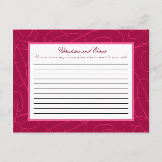 Carte de conseil écrite Boucles/torons roses framb (Devant)