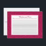 Carte de conseil écrite Boucles/torons roses framb<br><div class="desc">Ces adorables Cartes de Conseils Écrits sont un complément parfait à tout Mariage. Il vous suffit de remettre ces cartes à vos invités, ainsi que des stylos Sharpie à pointe fine. Vos invités peuvent alors noter tous les conseils qu'ils ont pour la nouvelle mariée et mariée. Ils sont imprimés à...</div>