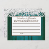 Carte de conseil écrite Distrissé Turquoise dentel (Devant / Derrière)