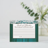 Carte de conseil écrite Distrissé Turquoise dentel (Debout devant)