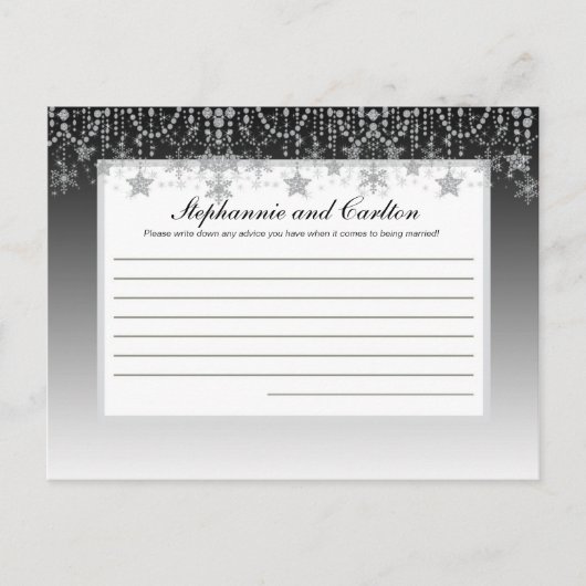 Carte de conseil écrite du Mariage de diamant d'hi (Devant)