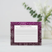 Carte de conseil écrite Étoiles violettes et floco (Debout devant)