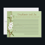 Carte de conseil écrite Fleurs de bois de chien<br><div class="desc">Ces adorables Cartes de Conseils Écrits sont un complément parfait à tout Mariage. Il vous suffit de remettre ces cartes à vos invités, ainsi que des stylos Sharpie à pointe fine. Vos invités peuvent alors noter tous les conseils qu'ils ont pour la nouvelle mariée et mariée. Ils sont imprimés à...</div>