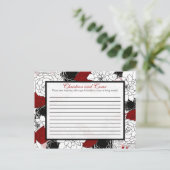 Carte de conseil écrite Fleurs noires feuilles rou (Debout devant)