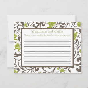 Carte de conseil écrite Green Floral avec succursa