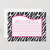 Carte de conseil écrite Hot Pink Zebra Print (Devant / Derrière)
