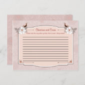 Carte de conseil écrite Inséparables floraux roses (Devant / Derrière)