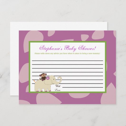 Carte de conseil écrite Jacana Purple Animaux (Devant / Derrière)