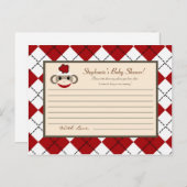 Carte de conseil écrite Jacquard de singe rouge So (Devant / Derrière)