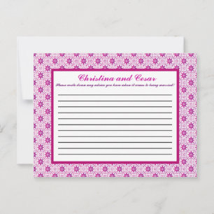 Carte de conseil écrite Magenta Purple Flower Form